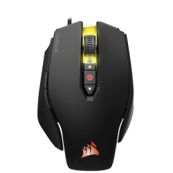 MOUSE CORSAIR, "M65 PRO RGB", gaming, cu fir, USB, optic, 12000 dpi, butoane/scroll 8/1, iluminare, butoane programabile, negru,