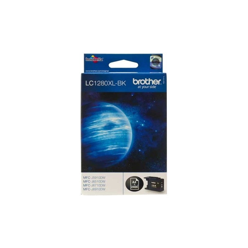 Cartus Cerneala Original Brother Black, LC1280XLBK, pentru DCP-J525|J725|J925|MFC-J430|J5910|J625|J6510|J6910, 2.4K, (timbru ver