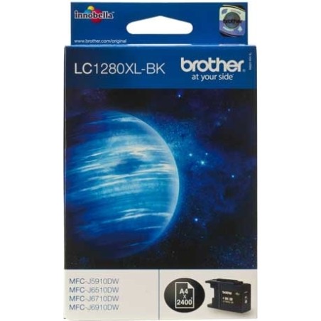Cartus Cerneala Original Brother Black, LC1280XLBK, pentru DCP-J525|J725|J925|MFC-J430|J5910|J625|J6510|J6910, 2.4K, (timbru ver