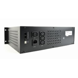 UPS GEMBIRD, Line Int. cu management, rack, 1500VA/900W, AVR, IEC x 4, 2 x baterie 12V/8Ah, display LCD, back-up 1 - 10 min., "U