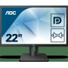 MONITOR AOC 21.5", multimedia, MVA, Full HD (1920 x 1080), Wide, 250 cd/mp, 5 ms, HDMI, VGA, DisplayPort, "22E1Q" (timbru verde 