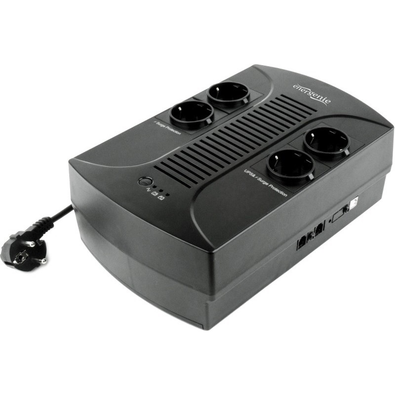 UPS GEMBIRD Line Interactive,   650VA/ 390W, AVR, 4 x socket Schuko, indicatie status cu LED, 1 baterie 12V/7Ah, Backup:pana la 