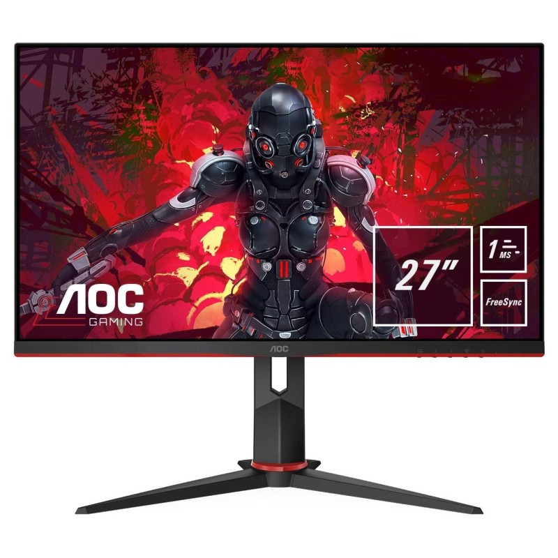 MONITOR AOC 27" gaming, IPS, Full HD (1920 x 1080), Wide, 250 cd/mp, 5 ms, HDMI x 2, VGA, DisplayPort, "27G2U5/BK" (timbru verde