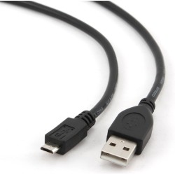 CABLU alimentare si date GEMBIRD, pt. smartphone, USB 2.0 (T) la Micro-USB 2.0 (T), 0.5m, negru, "CCP-mUSB2-AMBM-0.5M" (timbru v