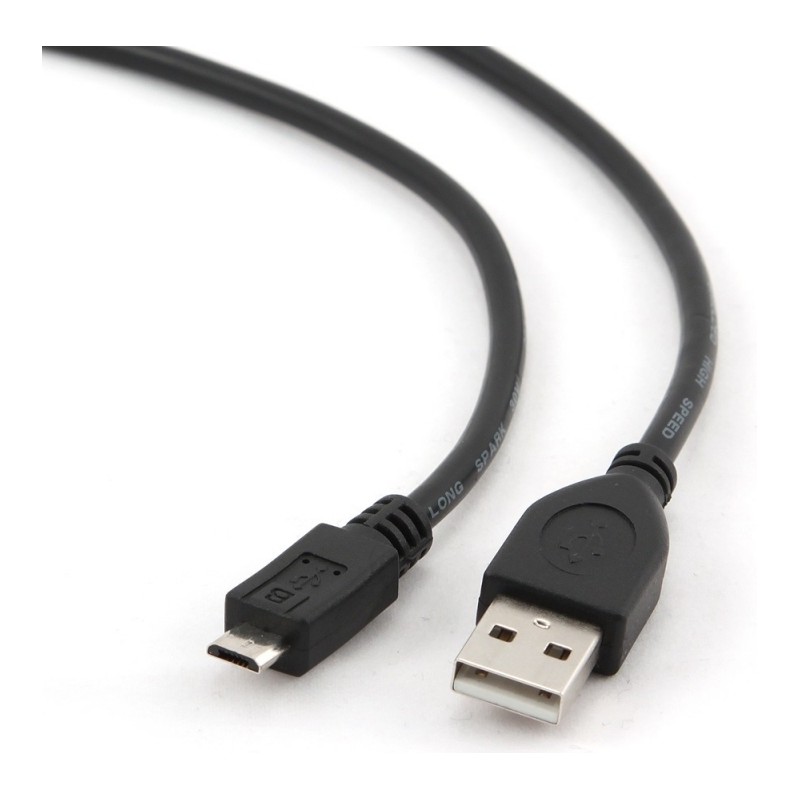 CABLU alimentare si date GEMBIRD, pt. smartphone, USB 2.0 (T) la Micro-USB 2.0 (T), 0.5m, negru, "CCP-mUSB2-AMBM-0.5M" (timbru v
