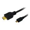 CABLU video LOGILINK, micro(D) HDMI (T) la HDMI (T) 1.4, 2m, conectori auriti, rezolutie maxima 4K (3840 x 2160) la 30 Hz, plast
