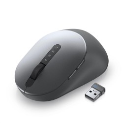 MOUSE DELL, "MS5320W", PC sau NB, wireless, Bluetooth | 2.4GHz, optic, 1600 dpi, butoane/scroll 7/1, mod dual de conectare, gri,