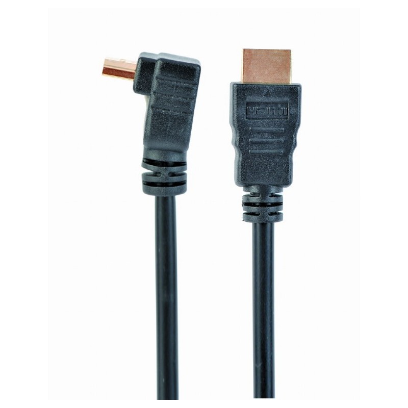 CABLU video GEMBIRD, HDMI (T) la HDMI (T), 3m, conectori auriti, rezolutie maxima 4K (3840 x 2160) la 60 Hz, 90 grade, negru, "C