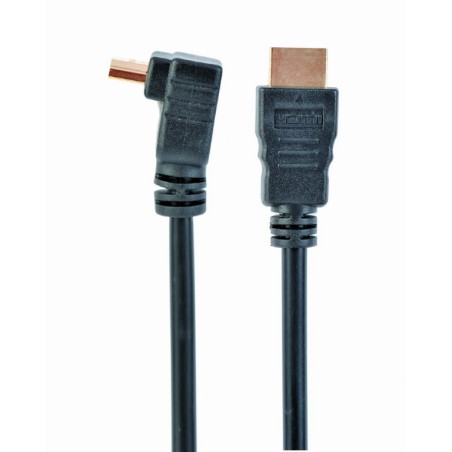 CABLU video GEMBIRD, HDMI (T) la HDMI (T), 3m, conectori auriti, rezolutie maxima 4K (3840 x 2160) la 60 Hz, 90 grade, negru, "C