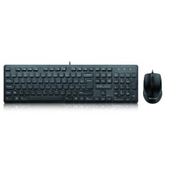 Kit TASTATURA si Mouse DELUX, "KA150U+M321BU", cu fir, 105 taste format standard, mouse 1000dpi, 3/1 butoane, negru, "KA150U+M32