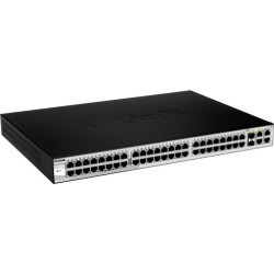 SWITCH D-LINK SMART 48 porturi 10/100Mbps + 2 porturi Gigabit + 2 porturi Combo SFP, carcasa metalica, rackabil, "DES-1210-52" (