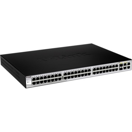 SWITCH D-LINK SMART 48 porturi 10/100Mbps + 2 porturi Gigabit + 2 porturi Combo SFP, carcasa metalica, rackabil, "DES-1210-52" (