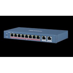 SWITCH PoE HIKVISION,  port 10/100 x 8 | Gigabit x 2, unmanaged, nerackabil, carcasa metalica, "DS-3E0310HP-E" (timbru verde 2 l