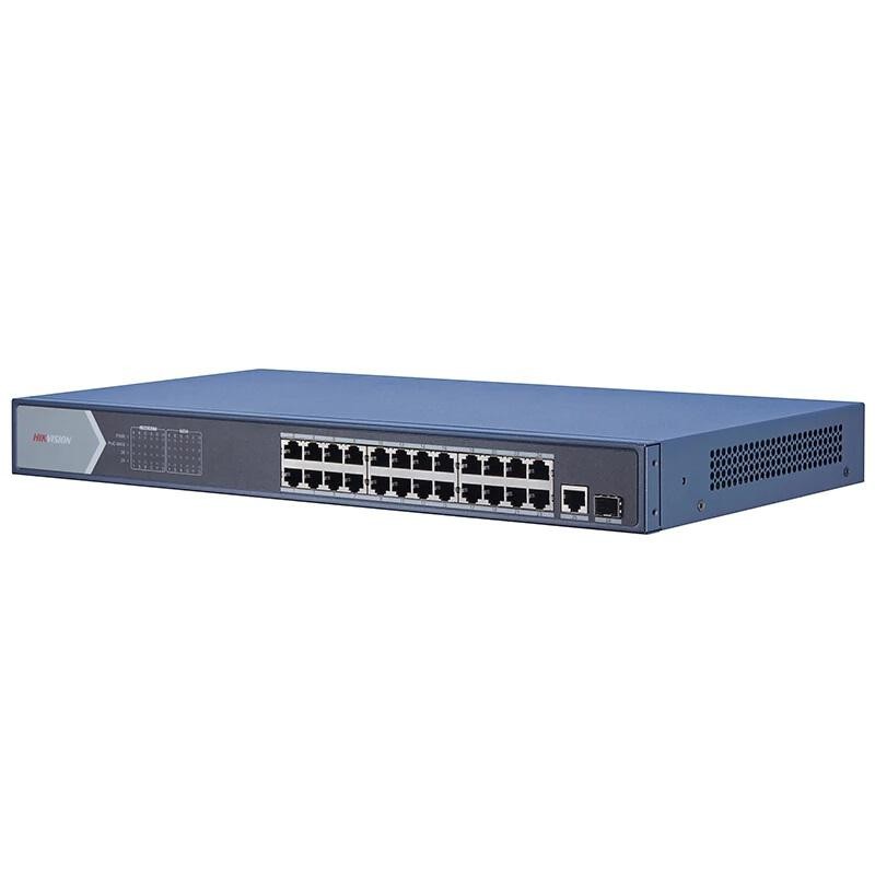 SWITCH PoE HIKVISION,  port Gigabit x 24, SFP SFP x 1, managed, rackabil, carcasa metalica, "DS-3E0526P-E" (timbru verde 2 lei)