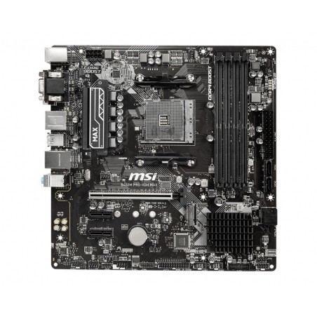 PLACA de BAZA MSI "B450M PRO-VDH MAX", skt AM4, mATX, AMD B450, 4 x DDR4, max. 64 GB, 4 x SATA, 1 x M.2, 7.1, "B450M PRO-VDH MAX