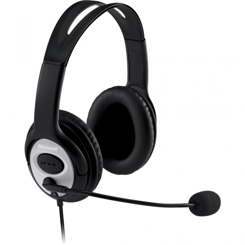 CASTI Microsoft, "LifeChat LX-3000", cu fir, standard, utilizare multimedia, call center, microfon pe brat, conectare prin USB 2