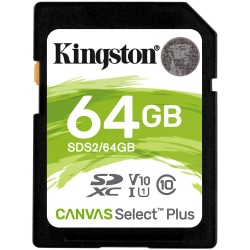CARD SD KINGSTON, 64 GB, SDHC, clasa 10, standard UHS-I U1, "SDS2/64GB" (timbru verde 0.03 lei)