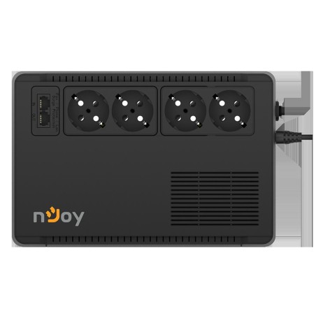 UPS NJOY, "SOTER 600", Line Int. cu management, brick, 600VA/360W, AVR, Schuko x 4, 1 x baterie GP05122F, back-up 1 - 10 min., "