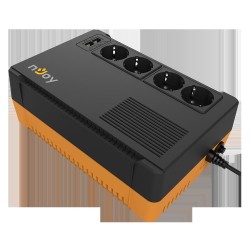 UPS NJOY, "SOTER 600", Line Int. cu management, brick, 600VA/360W, AVR, Schuko x 4, 1 x baterie GP05122F, back-up 1 - 10 min., "