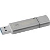 MEMORIE USB 3.0 KINGSTON 32 GB, cu capac, carcasa metalic, argintiu, "DTLPG3/32GB" (timbru verde 0.03 lei)
