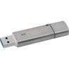 MEMORIE USB 3.0 KINGSTON 64 GB, cu capac, carcasa metalic, argintiu, "DTLPG3/64GB" (timbru verde 0.03 lei)