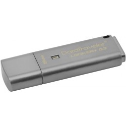 MEMORIE USB 3.0 KINGSTON 8 GB, cu capac, carcasa metalic, argintiu, "DTLPG3/8GB" (timbru verde 0.03 lei)