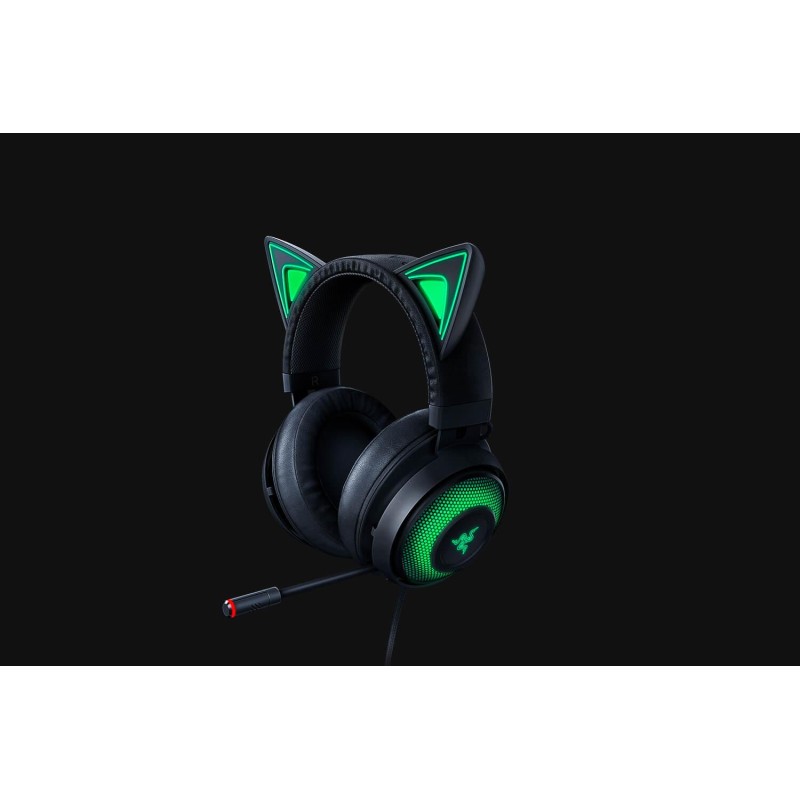 CASTI Razer, "Kraken Kitty", cu fir, gaming, utilizare multimedia, microfon pe brat, conectare prin USB 2.0, negru, "RZ04-029801