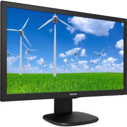 MONITOR PHILIPS 23.6", home, office, TFT, Full HD (1920 x 1080), Wide, 250 cd/mp, 1 ms, HDMI, VGA, "243S5LHMB/00" (timbru verde 