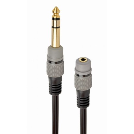 ADAPTOR audio GEMBIRD stereo (1 x 6.35 mm jack T la 1 x 3.5 mm jack M), 0.2M, negru, "A-63M35F-0.2M" (timbru verde 0.08 lei)