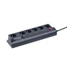 PRELUNGITOR inteligent GEMBIRD, Schuko x 6, conectare prin Schuko (T), cablu 1.5 m, 10 A, protectie supratensiune, protectie cop