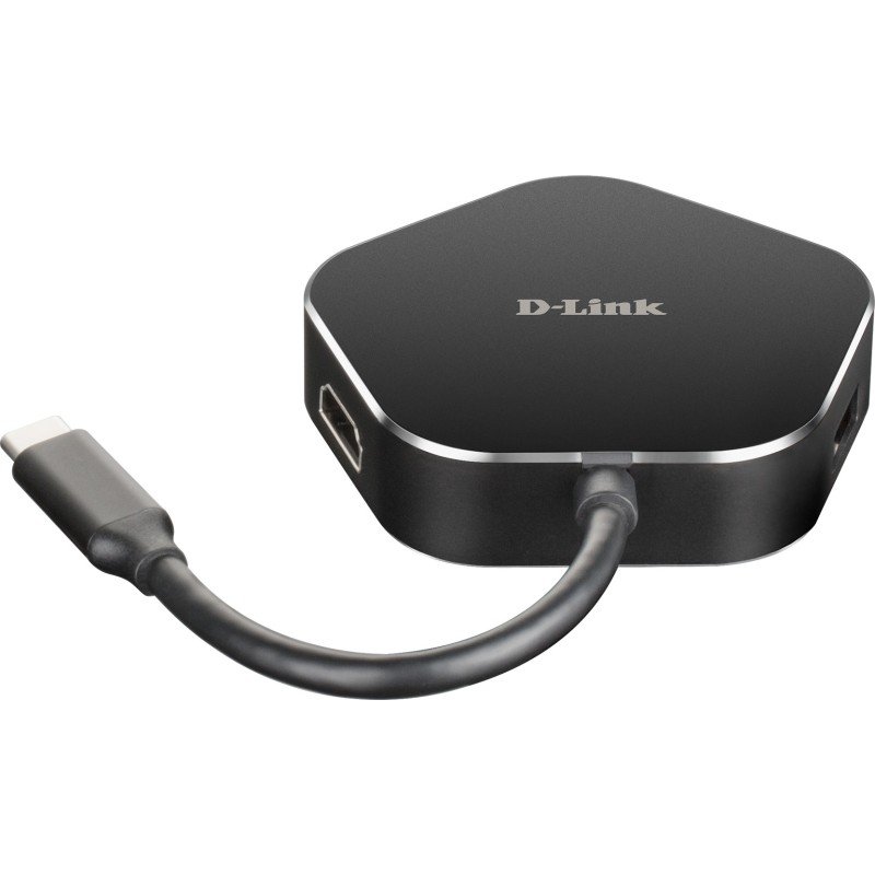 DOCKING STATION D-LINK, porturi USB 3.0 x 2, HDMI x 1, USB Type C x 1,  conectare prin USB 3.0 Type C, cablu 11.5 cm, negru, "DU