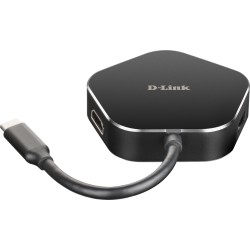 DOCKING STATION D-LINK, porturi USB 3.0 x 2, HDMI x 1, USB Type C x 1,  conectare prin USB 3.0 Type C, cablu 11.5 cm, negru, "DU