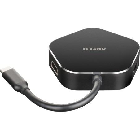 DOCKING STATION D-LINK, porturi USB 3.0 x 2, HDMI x 1, USB Type C x 1,  conectare prin USB 3.0 Type C, cablu 11.5 cm, negru, "DU