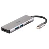 HUB extern D-LINK, porturi SD/microSD Dual Card Reader x 1, USB 3.0 x 2, HDMI x 1, conectare prin USB Type C, cablu 11.5 cm, arg
