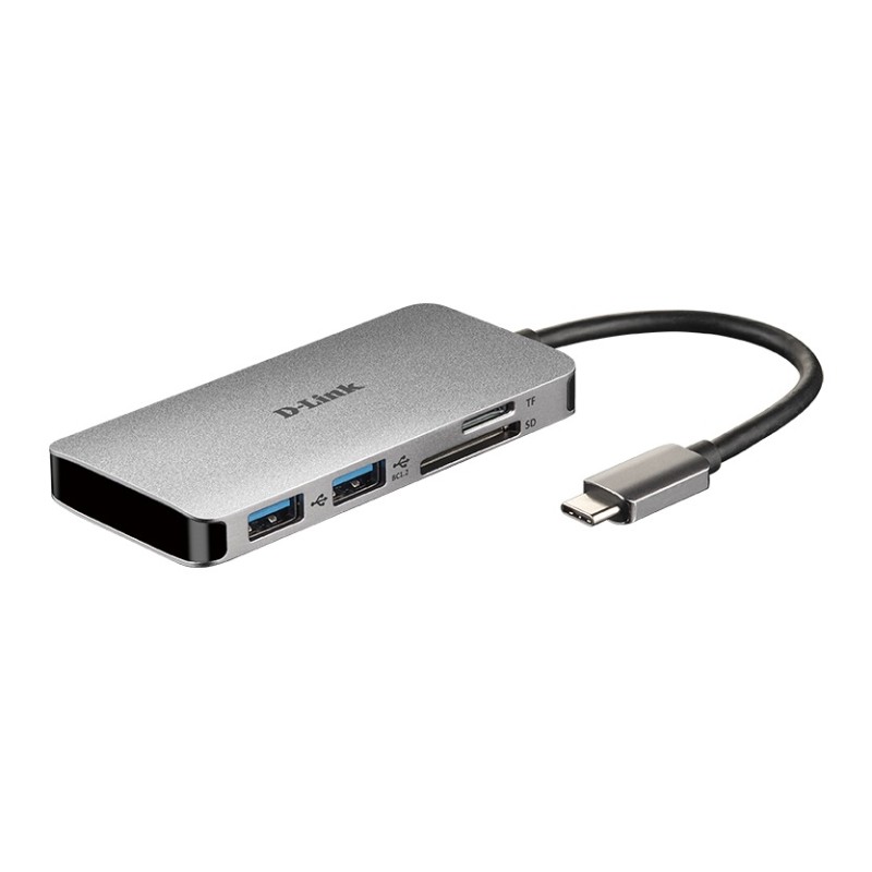 HUB extern D-LINK, porturi SD/microSD Dual Card Reader x 1, USB 3.0 x 2, HDMI x 1, USB Type C x 1, conectare prin USB Type C, ca