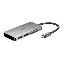 HUB extern D-LINK, porturi SD/microSD Dual Card Reader x 1, USB 3.0 x 2, HDMI x 1, USB Type C x 1, conectare prin USB Type C, ca