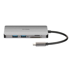 HUB extern D-LINK, porturi SD/microSD Dual Card Reader x 1, USB 3.0 x 2, HDMI x 1, USB Type C x 1, conectare prin USB Type C, ca
