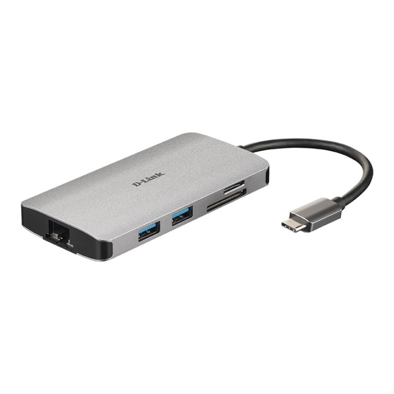 HUB extern D-LINK, porturi Gigabit LAN x 1, SD/microSD Dual Card Reader x 1, USB 3.0 x 3, HDMI x 1, USB Type C x 1, conectare pr