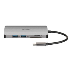 HUB extern D-LINK, porturi Gigabit LAN x 1, SD/microSD Dual Card Reader x 1, USB 3.0 x 3, HDMI x 1, USB Type C x 1, conectare pr