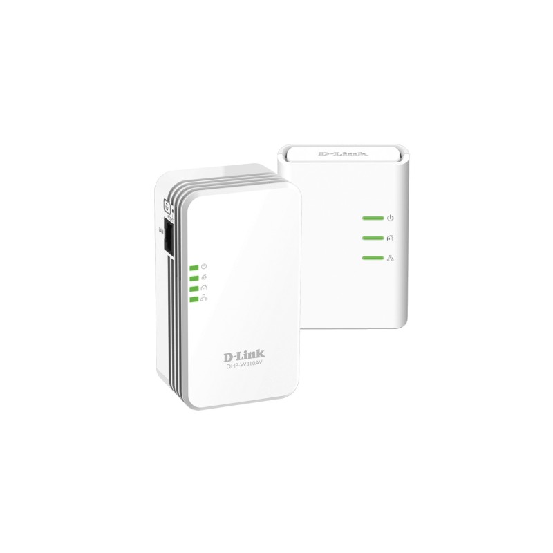 KIT ADAPTOR POWERLINE D-LINK AV500 wireless N mini, pana la 500Mbps, 1 port Gigabit, 2 buc. "DHP-W311AV" (timbru verde 2 lei)