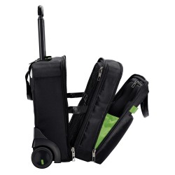 TROLLER LEITZ, pt. notebook de max. 15.6 inch, 2 compartimente, buzunar frontal | buzunar lateral, waterproof, poliester, negru,