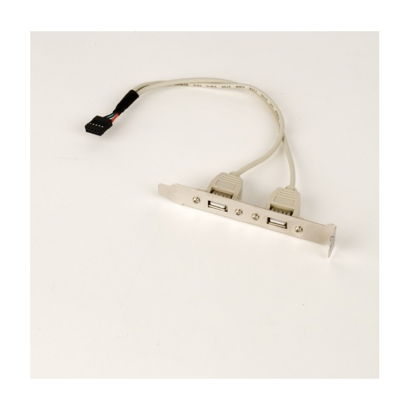 CABLU USB GEMBIRD splitter, USB 2.0 (T) la 2 x USB 2.0 (M), 25cm, transfera 1 USB din interior PC, pe bracket exterior, "CCUSBRE