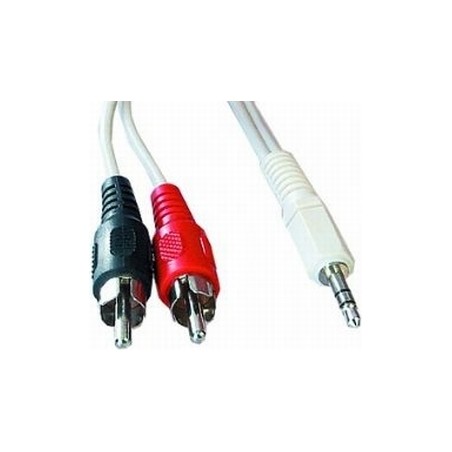 CABLU audio GEMBIRD stereo (3.5 mm jack la 2 x RCA), 2.5m "CCA-458-2.5M" (timbru verde 0.08 lei)
