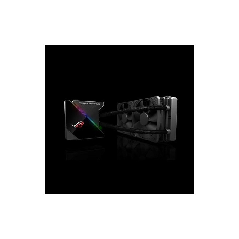 COOLER ASUS, skt. universal, racire cu lichid, vent. 120 mm x 2, 2000 rpm, LED RGB ,"ROG RYUJIN 240" (timbru verde 0.8 lei)