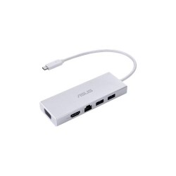 DOCKING Station Asus compatibil universal, conectare PC USB Type C, USB 3.0 x 2,  RJ-45, alb, "90XB067N-BDS000" (timbru verde 0.