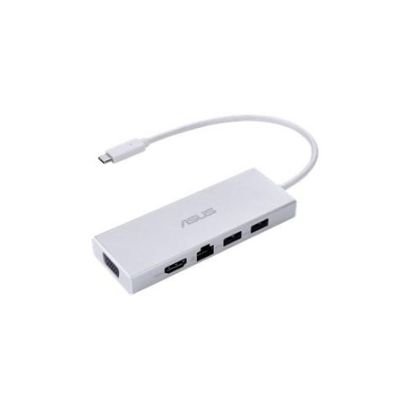DOCKING Station Asus compatibil universal, conectare PC USB Type C, USB 3.0 x 2,  RJ-45, alb, "90XB067N-BDS000" (timbru verde 0.