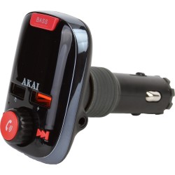 MODULATOR FM AKAI, Bluetooth 5.0, quick charge QC3.0, format MP3 | WMA, USB x 2, SD, montare la priza auto, "FMT-74BT" (timbru v