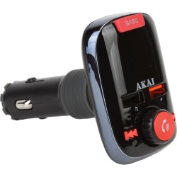 MODULATOR FM AKAI, Bluetooth 5.0, quick charge QC3.0, format MP3 | WMA, USB x 2, SD, montare la priza auto, "FMT-74BT" (timbru v