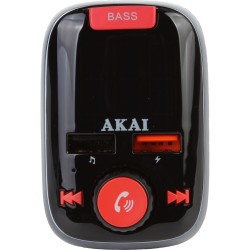 MODULATOR FM AKAI, Bluetooth 5.0, quick charge QC3.0, format MP3 | WMA, USB x 2, SD, montare la priza auto, "FMT-74BT" (timbru v