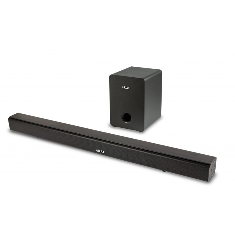 SOUNDBAR AKAI, soundbar 2.1, RMS 70W,  Bluetooth 5.0, cu fir, telecomanda wireless, conector Bluetooth, alimentare 220V, Jack 3.